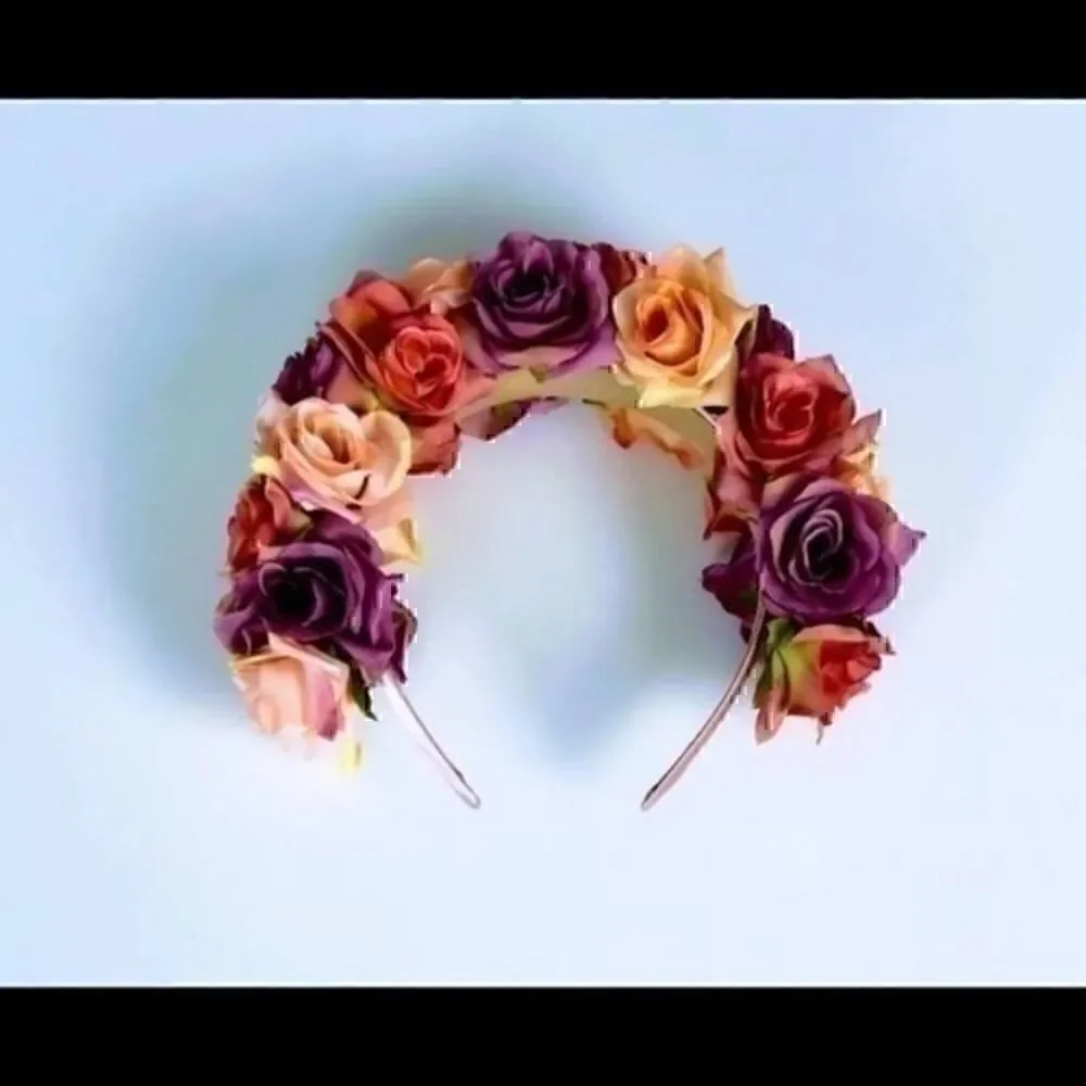 Stunning Handmade Pink Pastel Spring Rose Goddess Flower Crown.